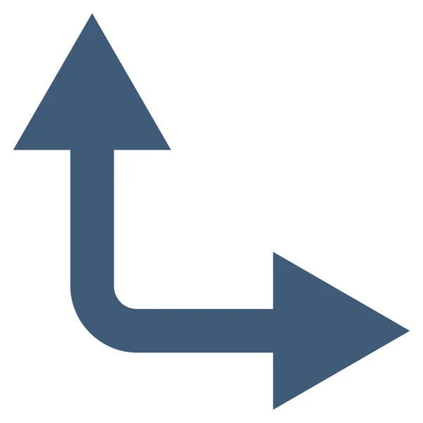 Bifurcation Arrow Right Up Flat Vector Icon — Stock Vector