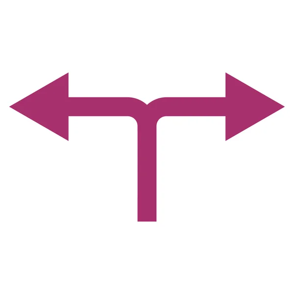 Bifurcatie pijlen links rechts platte Vector Icon — Stockvector