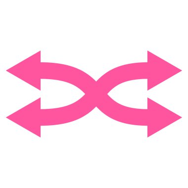 Shuffle okları yatay düz vektör simgesi