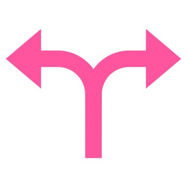 Bifurkasyon oklar sol düz vektör simgesi sağ