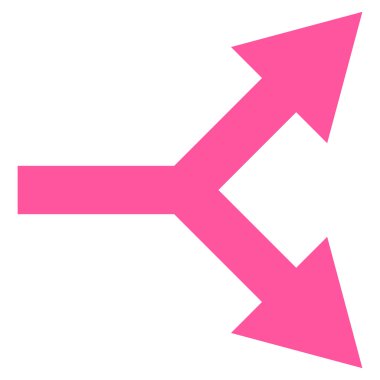 Düz vektör simgesi sağ çatallanma ok