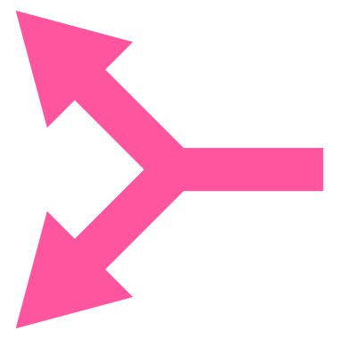 Bifurkasyon ok sol düz vektör simgesi