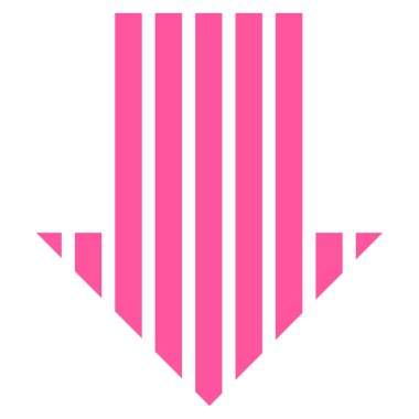 Düz vektör simgesi aşağı çizgili ok