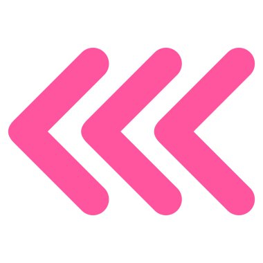 Üçlü ok ucu sol düz vektör simgesi