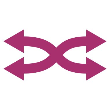 Shuffle okları yatay düz vektör simgesi