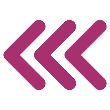 Üçlü ok ucu sol düz vektör simgesi