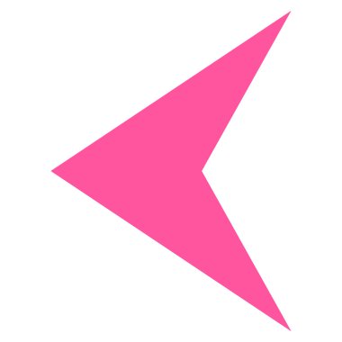 Ok ucu sol düz vektör simgesi