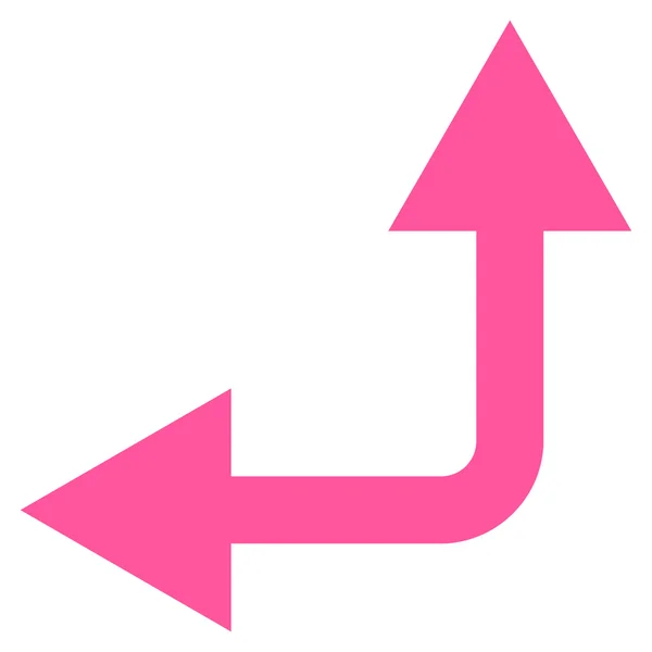 Flecha de bifurcación Izquierda arriba plano Vector icono — Vector de stock