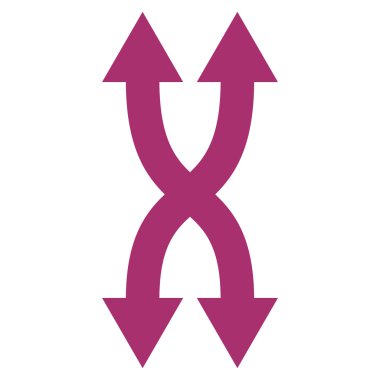 Shuffle okları dikey düz vektör simgesi