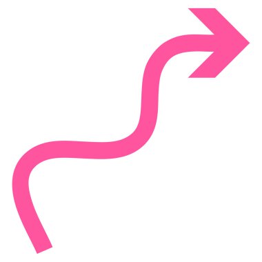 Eğri ok düz vektör simgesi