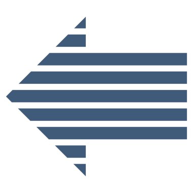 Şerit ok sol düz vektör simgesi