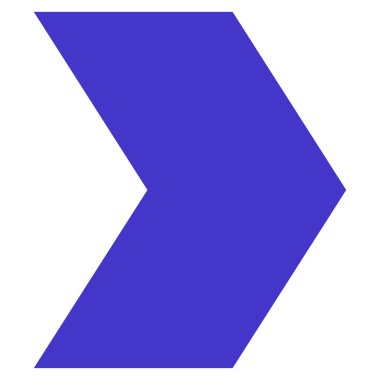 Yön sağ düz vektör simgesi