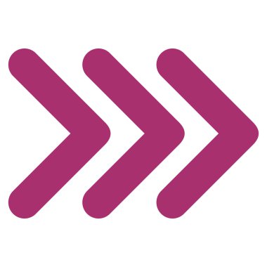 Üçlü ok ucu sağ düz vektör simgesi