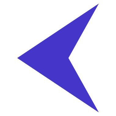 Ok ucu sol düz vektör simgesi