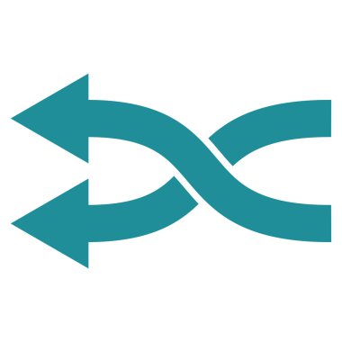 Shuffle oklar sol düz vektör simgesi