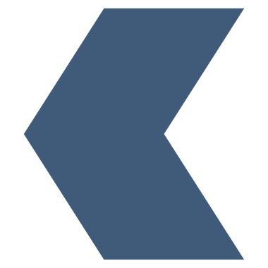 Yön sol düz vektör simgesi