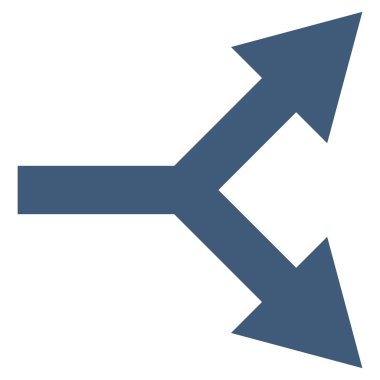 Düz vektör simgesi sağ çatallanma ok