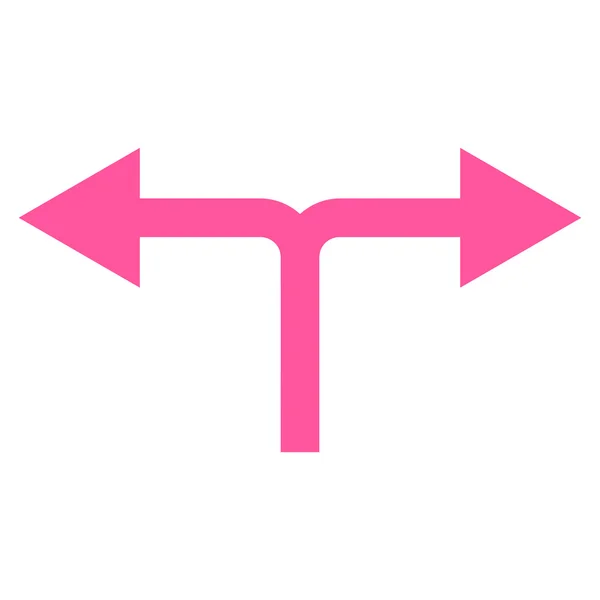 Bifurcation Arrows Left Right Flat Vector Icon — Stock Vector