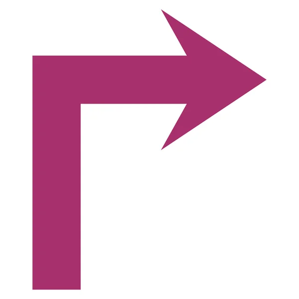 Turn Right platte Vector Icon — Stockvector