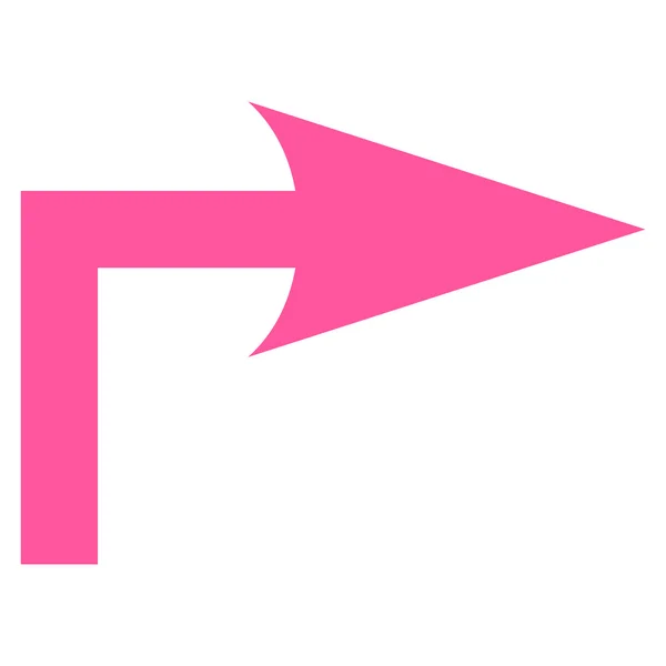 Turn Right platte Vector Icon — Stockvector