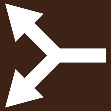 Bifurkasyon ok sol düz vektör piktogram