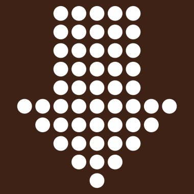 Noktalı ok aşağı düz vektör piktogram