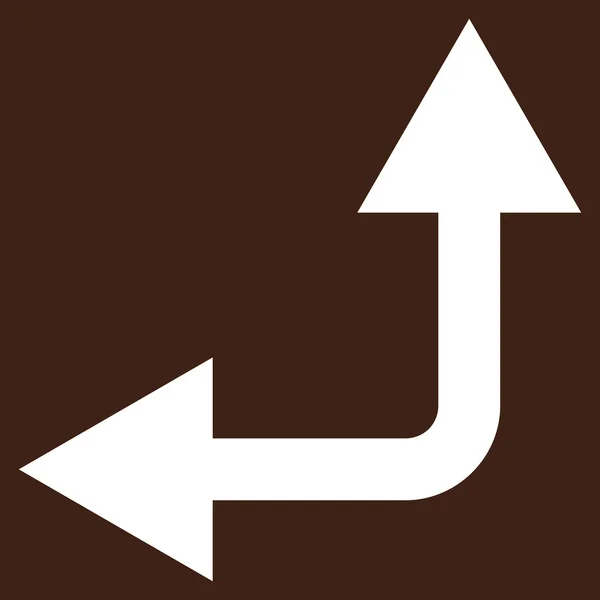 Flecha de bifurcación Izquierda arriba Pictograma de vector plano — Vector de stock