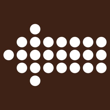 Noktalı ok sol düz vektör piktogram