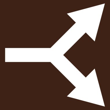 Düz vektör piktogram sağ çatallanma ok