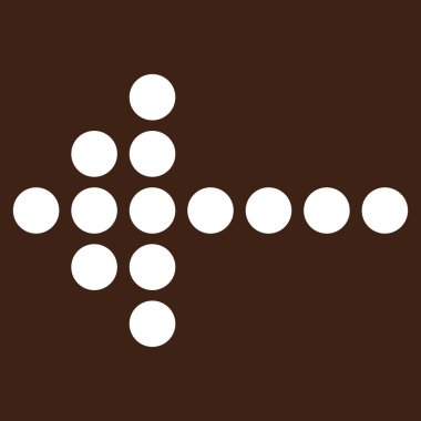 Noktalı ok sol düz vektör piktogram