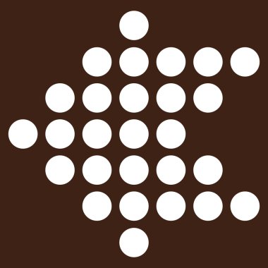 Noktalı ok sol düz vektör piktogram