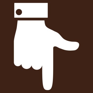 Düz vektör piktogram aşağı el işaretçisi