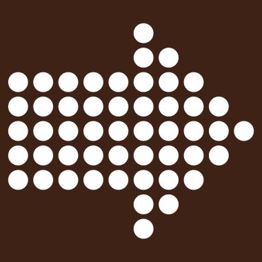 Düz vektör piktogram sağ noktalı ok