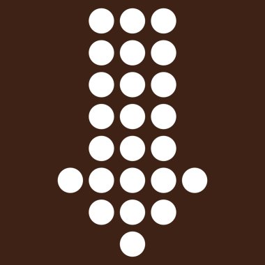 Noktalı ok aşağı düz vektör piktogram