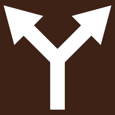 Düz vektör piktogram yukarı çatallanma ok