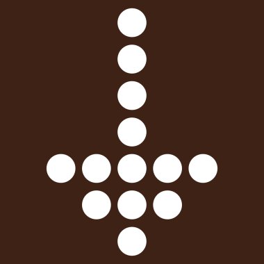 Noktalı ok aşağı düz vektör piktogram