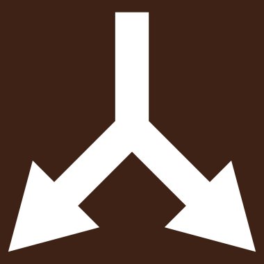 Çatallama Ok Aşağı Düz Vektör Pictogram