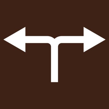 Bifurkasyon oklar sol düz vektör piktogram sağ