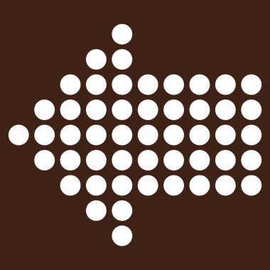 Noktalı ok sol düz vektör piktogram