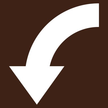 Düz Vektör Piktogramı Aşağı Döndür