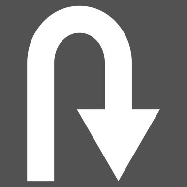 U Turn Flat Vektör Piktogram