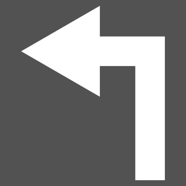 Sola Dön Düz Vektör Piktogramı