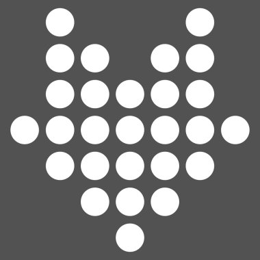 Noktalı ok aşağı düz vektör piktogram