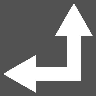 Düz vektör piktogram kadar sol çatallanma ok