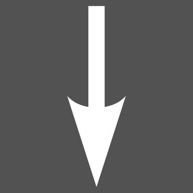 Sharp Arrow Down Flat Vector Pictogram