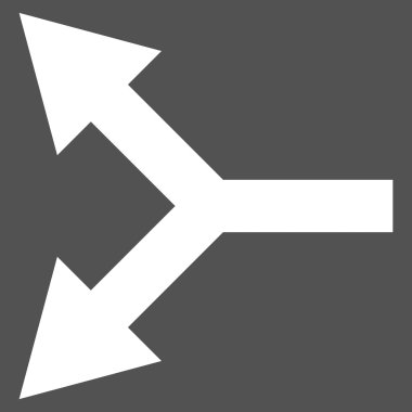 Bifurkasyon ok sol düz vektör piktogram