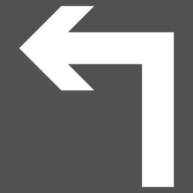 Sola Dön Düz Vektör Piktogramı