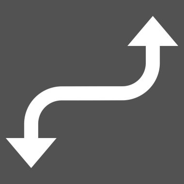 Tam tersi ok düz vektör piktogram kavisli