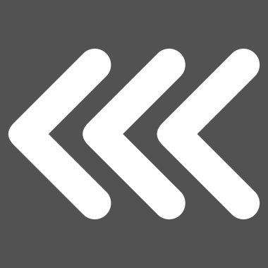 Üçlü Ok Başı Sol Düz Vektör Piktogramı