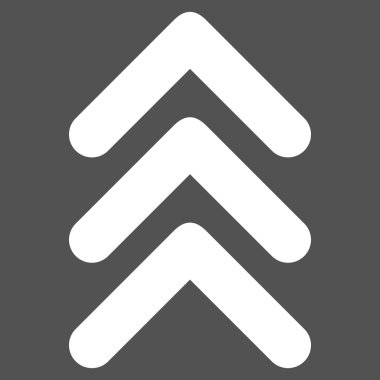 Üçlü Ok Başı Yukarı Düz Vektör Piktogram